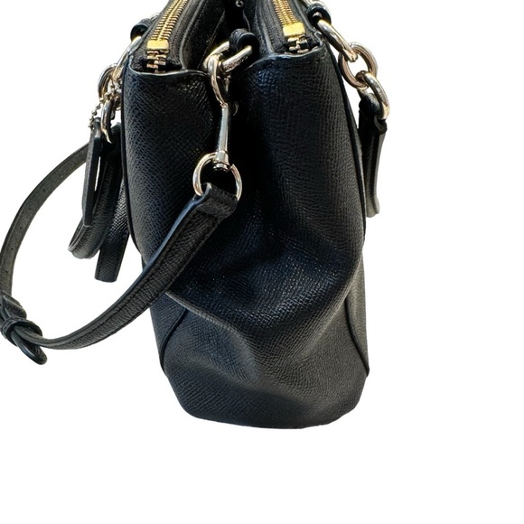 Coach Mini Christie Carryall Bag Black Crossgrain Leather Handbag Crossbody - Picture 6 of 16